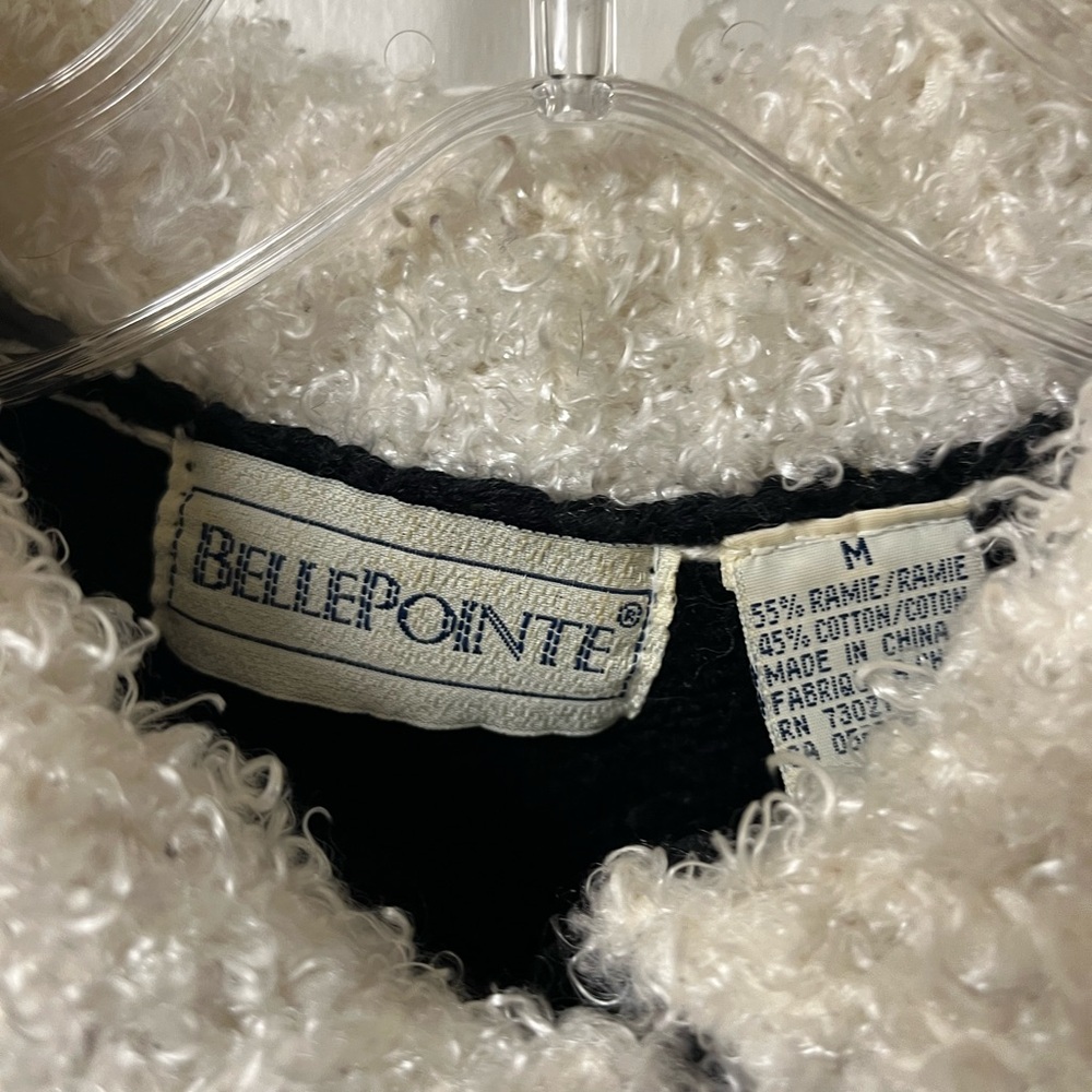 BellePointe Christmas Fuzzy Cardigan with Santa Face on Back - Picture 2 of 10